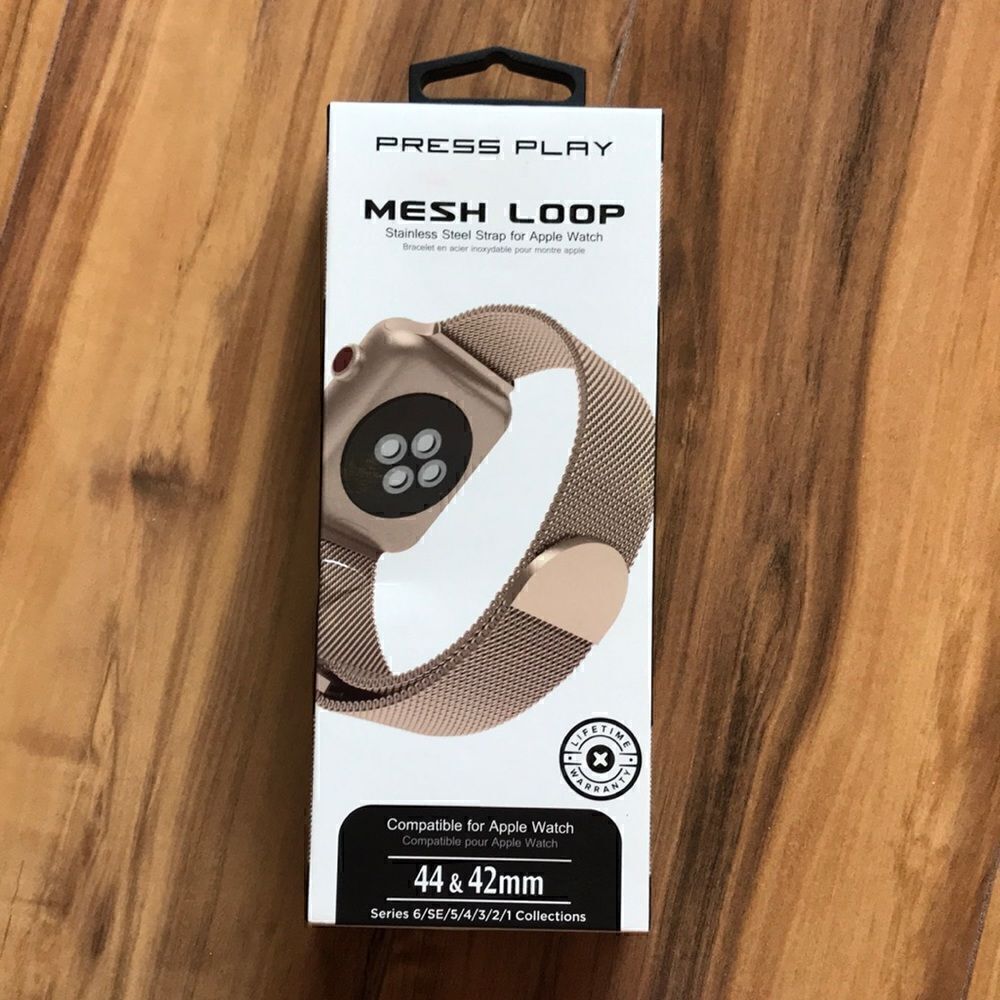 NEW Press Play Stainless Steel Magnetic Apple Watch Band